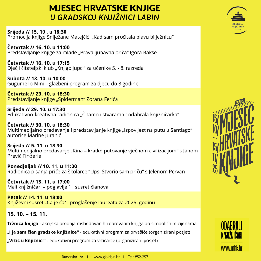 Mjesec hrvatske knjige – Odabrali knjižničari