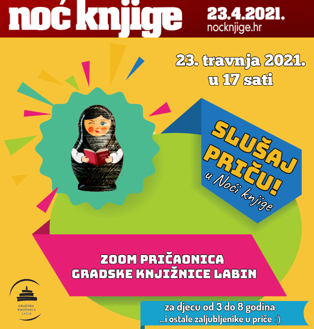 Zoom pričaonica "Slušaj priču!" u Noći knjige Zoom pričaonica "Slušaj priču!" u Noći knjige