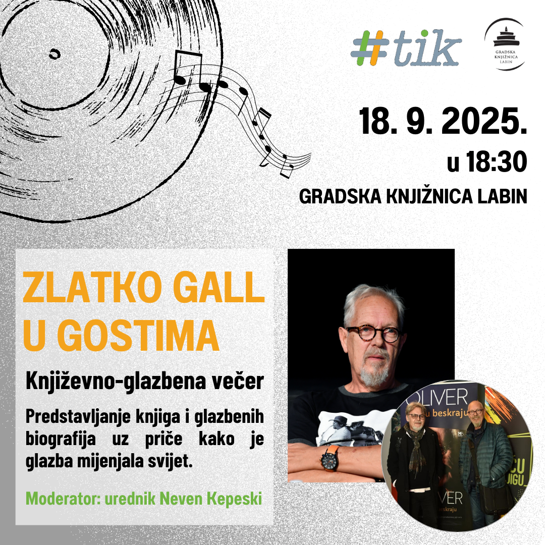 TIK // Zlatko Gall u gostima: književno-glazbena večer posvećena knjigama i glazbi