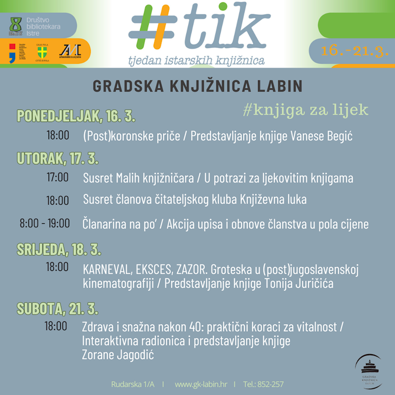 Tjedan istarskih knjižnica (TIK) u Gradskoj knjižnici Labin
