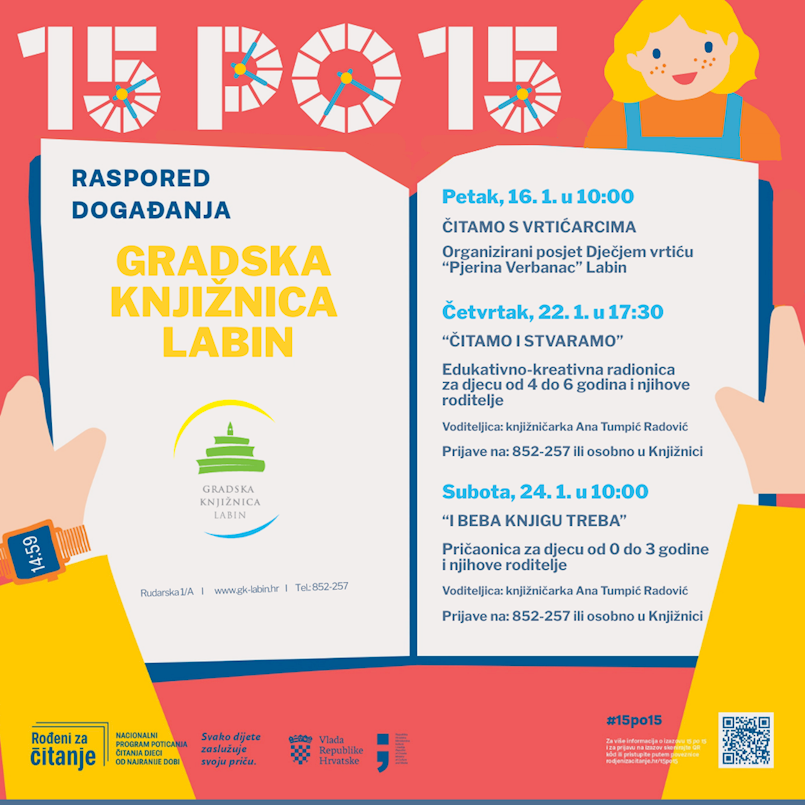 Pridružujemo se nacionalnom čitalačkom izazovu „15 po 15: cijela Hrvatska čita djeci“!