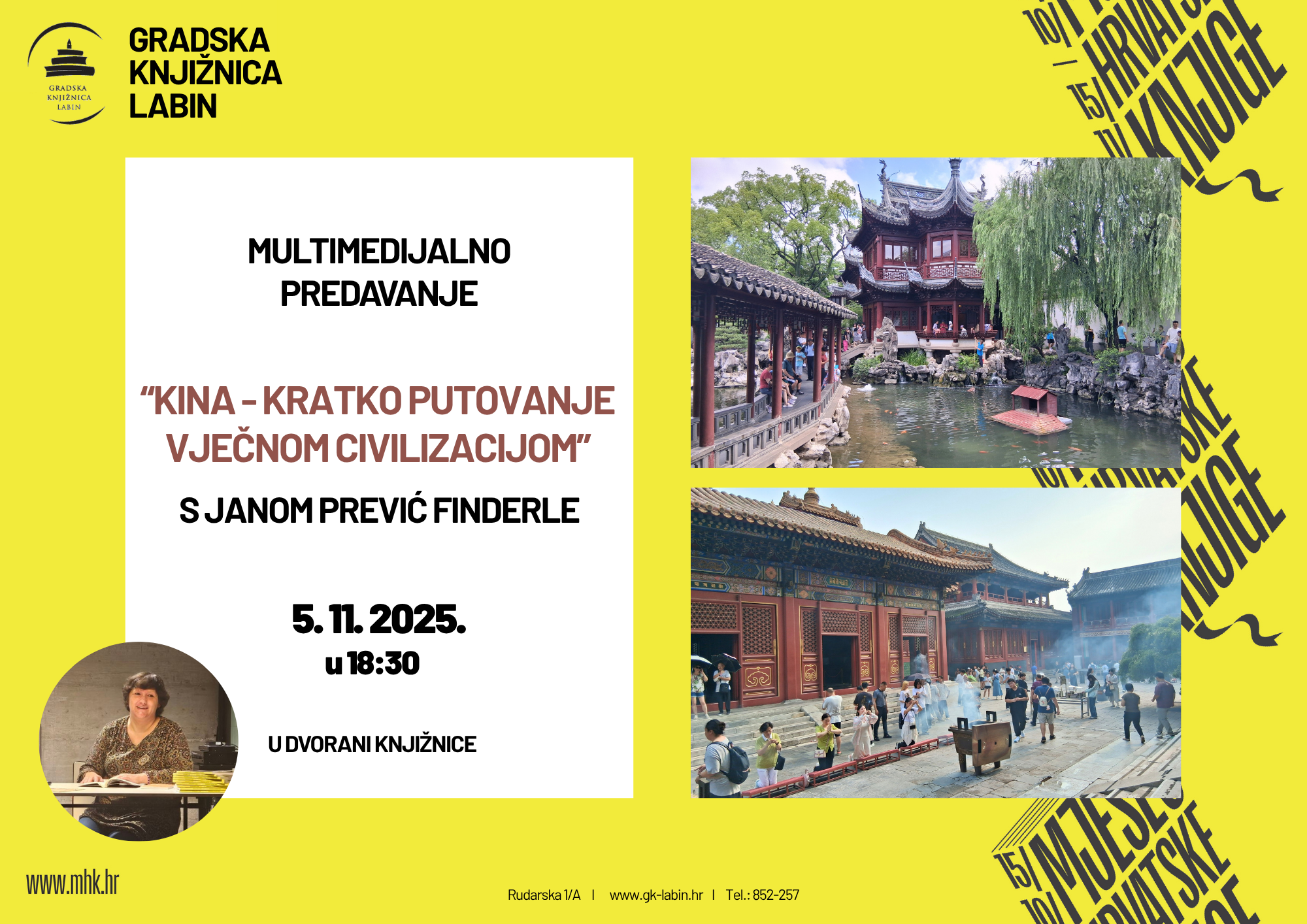 MHK // Multimedijalno predavanje „Kina – kratko putovanje vječnom civilizacijom“ s Janom Prević Finderle