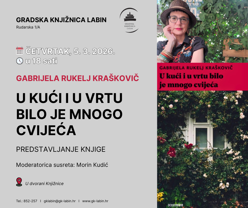 Predstavljanje knjige „U kući i u vrtu bilo je mnogo cvijeća“ Gabrijele Rukelj Kraškovič