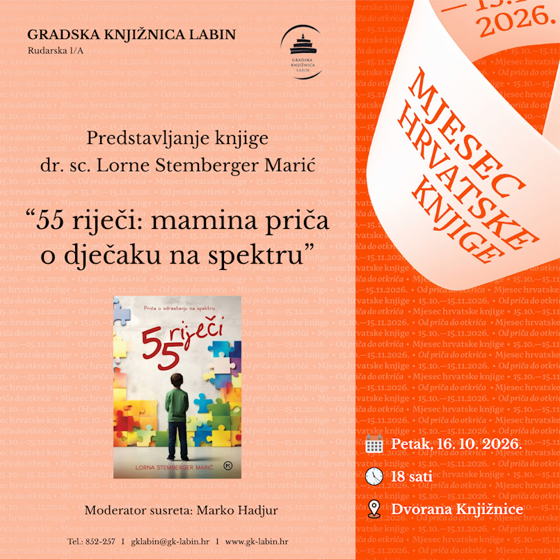 MHK // Lorna Stemberger Marić u Gradskoj knjižnici Labin predstavlja knjigu „55 riječi“
