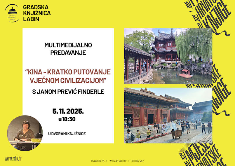 MHK // Multimedijalno predavanje „Kina – kratko putovanje vječnom civilizacijom“ s Janom Prević Finderle