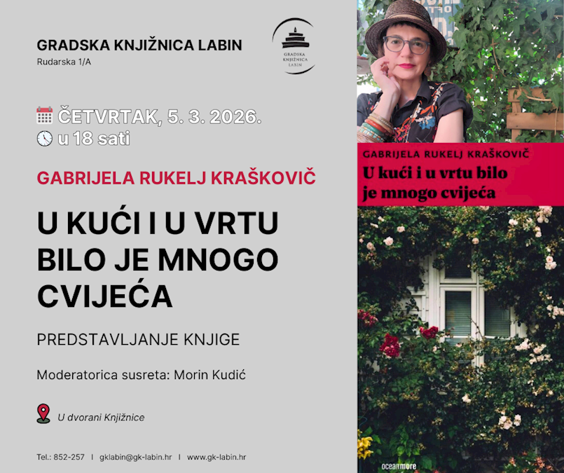 Predstavljanje knjige „U kući i u vrtu bilo je mnogo cvijeća“ Gabrijele Rukelj Kraškovič